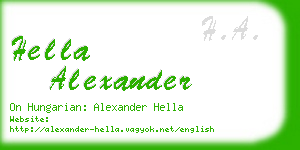 hella alexander business card
